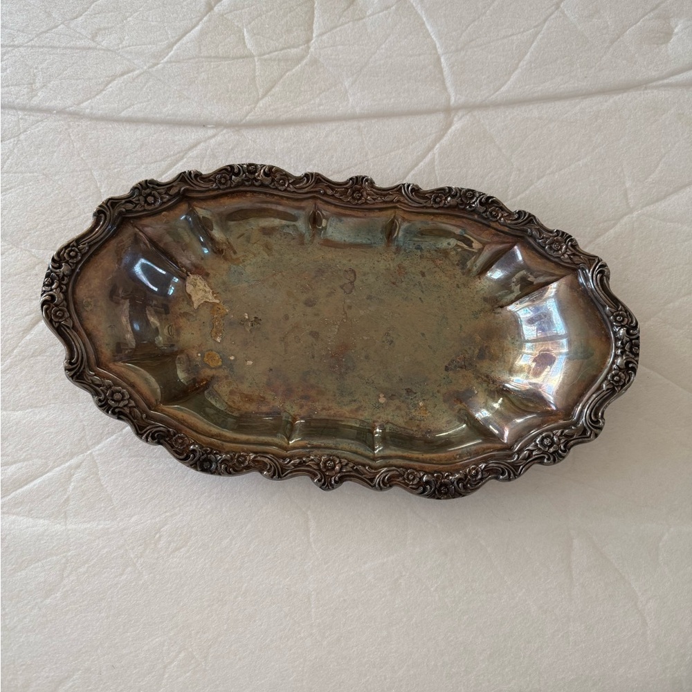 Vintage Silver Plated Ornate Tray
